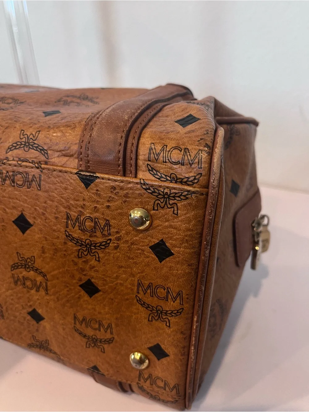 MCM CHARM BOSTON BAG.